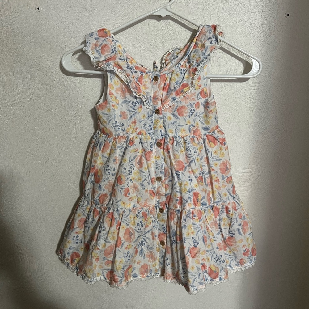 TOMMY BAHAMA Classic Floral Summer Dress with White Lace Trim Girl's Size 6